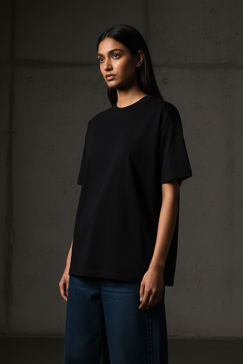 Black | Premium Oversized Boxy Fit T-Shirt