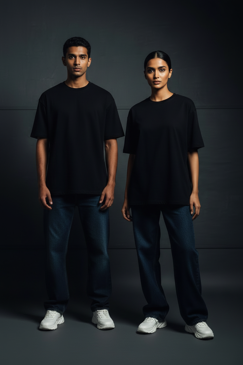 Black | Premium Oversized Boxy Fit T-Shirt
