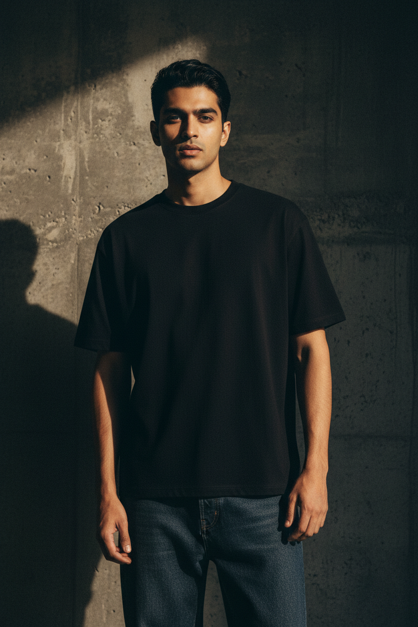 Black | Premium Oversized Boxy Fit T-Shirt