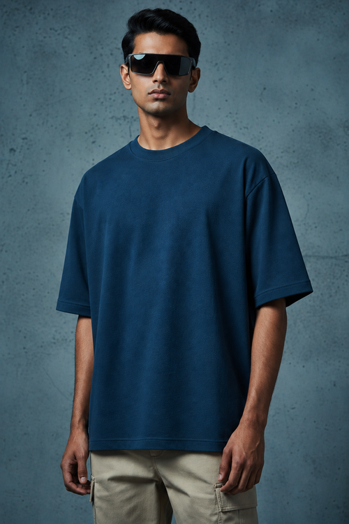 Dark Turquoise male portrait matched to the uploaded fabric reference