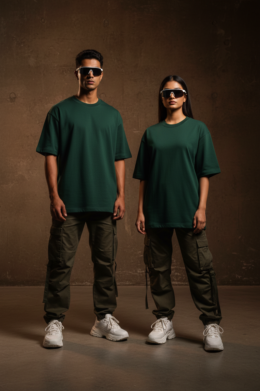 Forest Green — Premium Oversized Boxy Fit T-Shirt