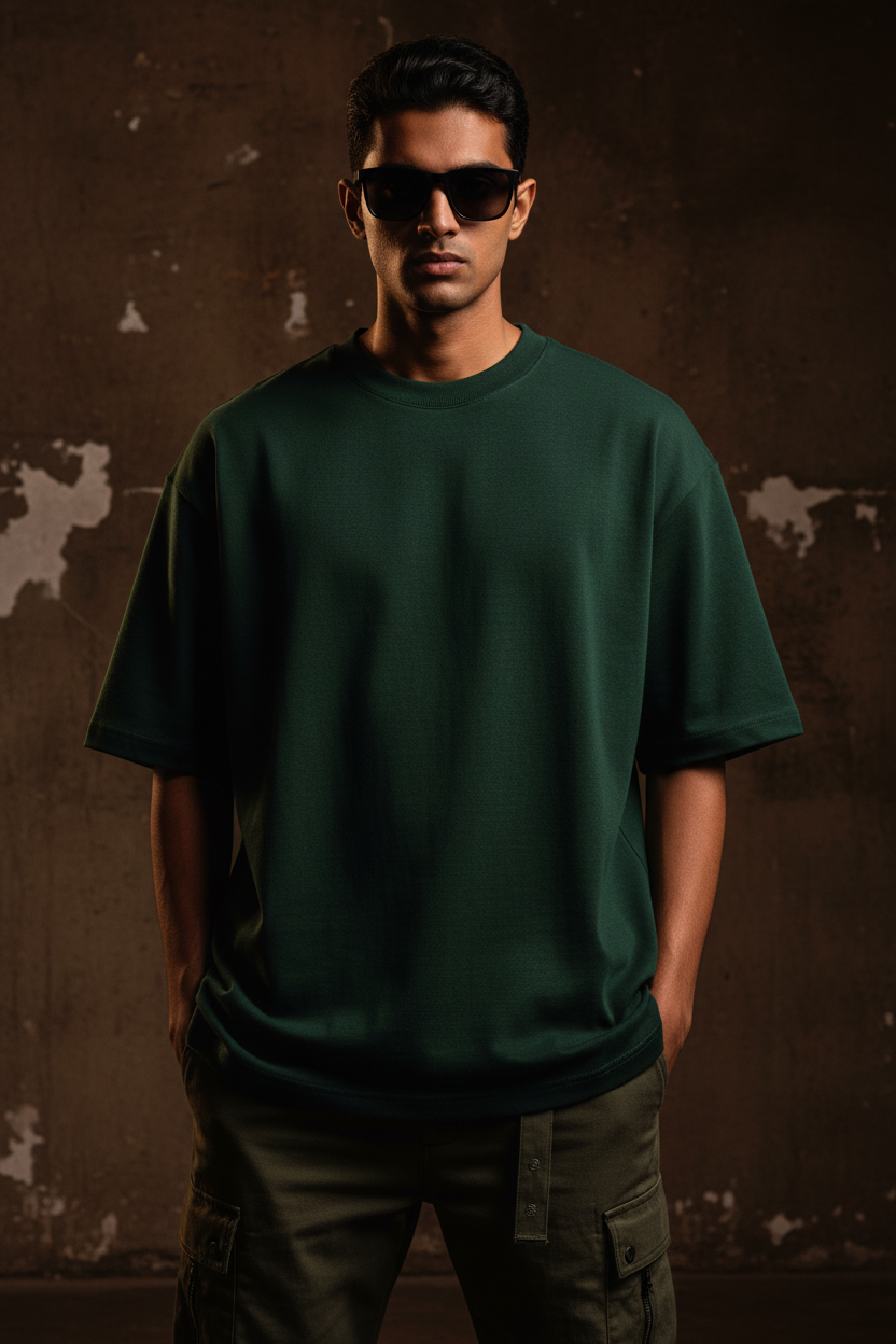 Forest Green — Premium Oversized Boxy Fit T-Shirt