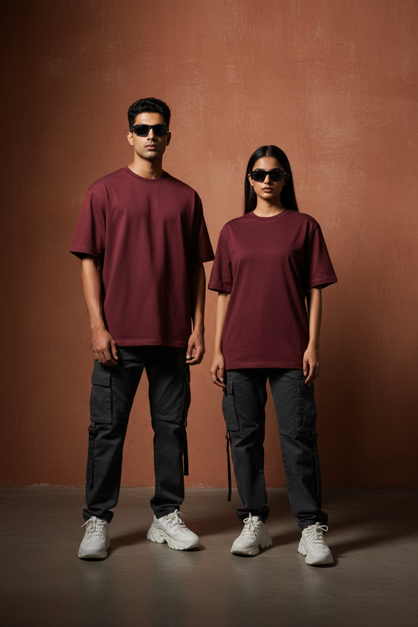 Maroon | Premium Oversized Boxy Fit T-Shirt