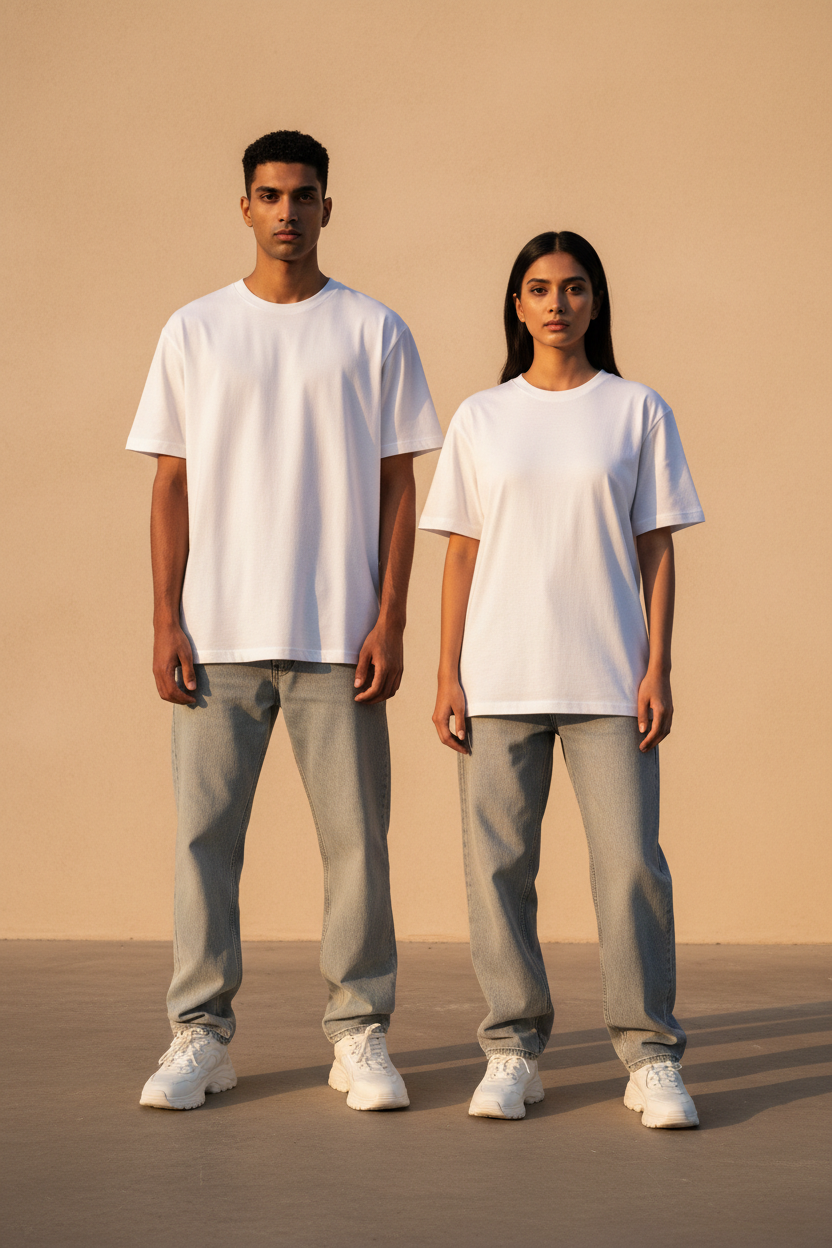 White | Premium Oversized Boxy Fit T-Shirt